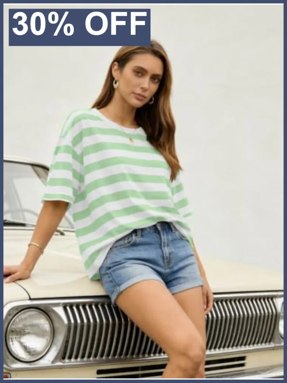 Oversized Short Sleeve Drop Shoulder Side Slit Loose Fit Tee